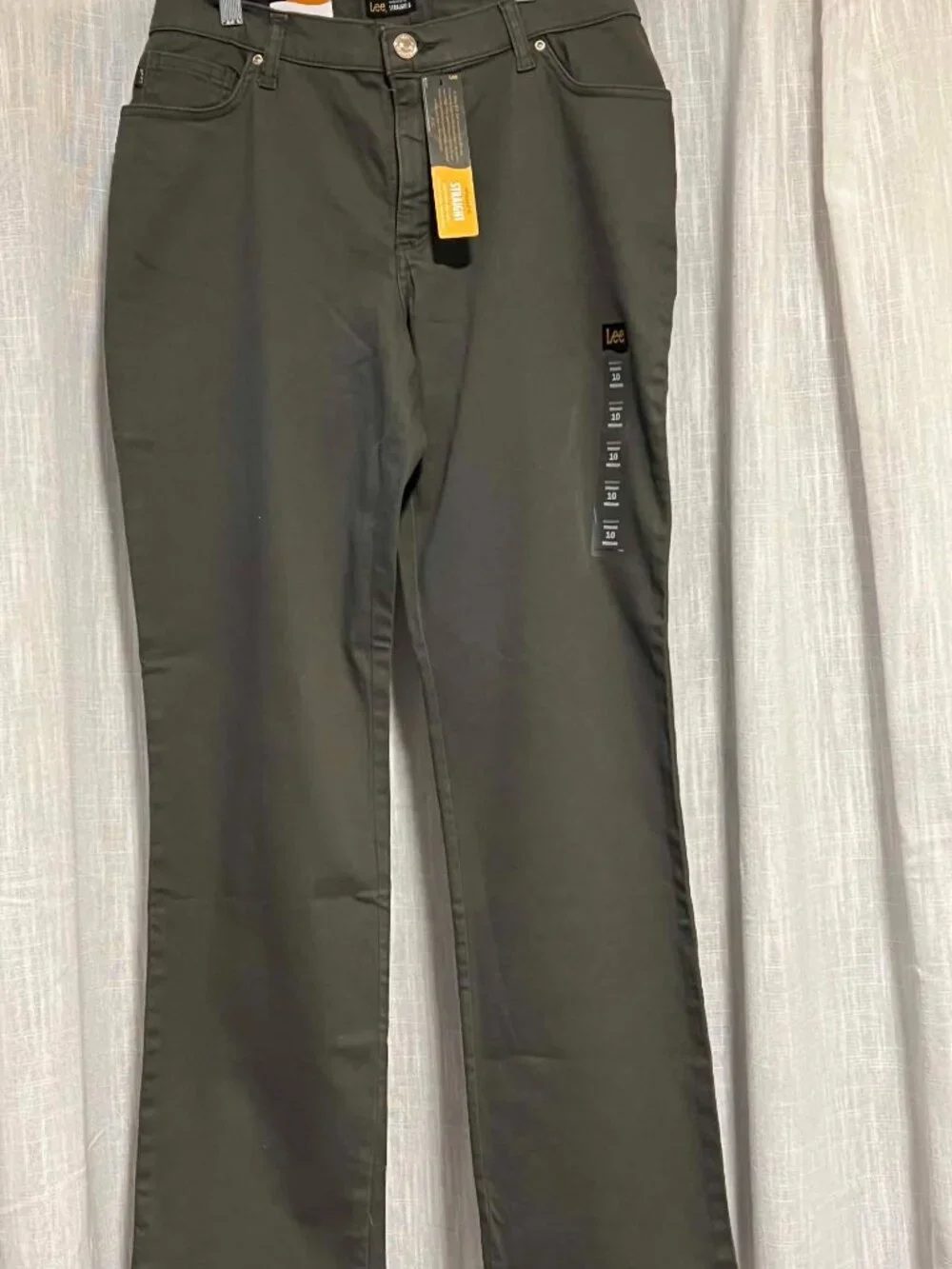 Lee Relaxed Fit Straight Leg Pants Sage Green Size 10